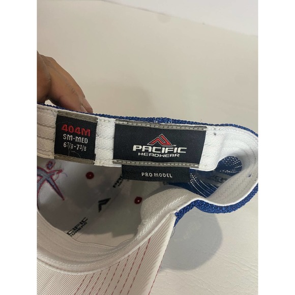 PACIFIC HEADWEAR Pro Model 404M S-M Red Blue and White - Picture 6 of 6